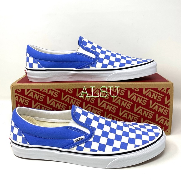 VANS Classic Slip On Checkerboard Blue Women’s - Picture 2 of 8